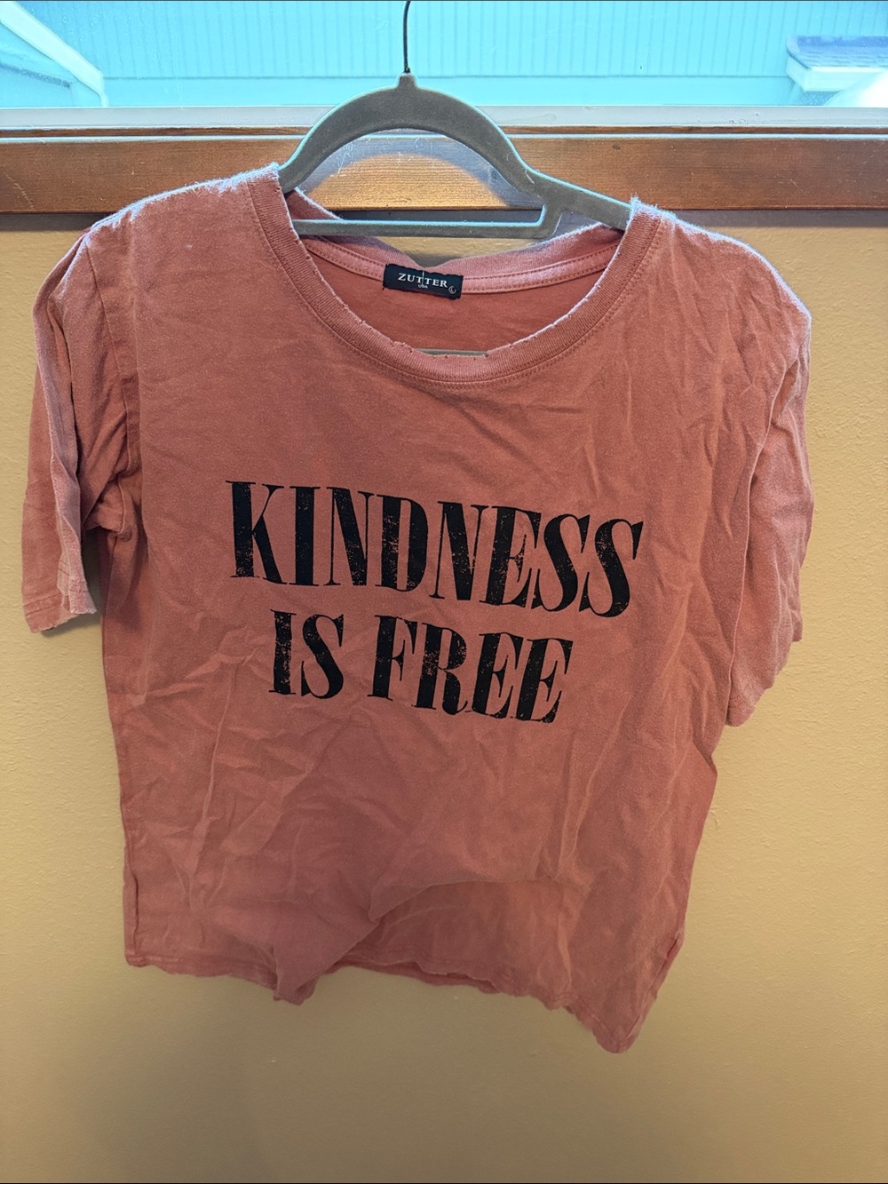 KINDNESS IS FREE Graphic Tee - Mauve Pink